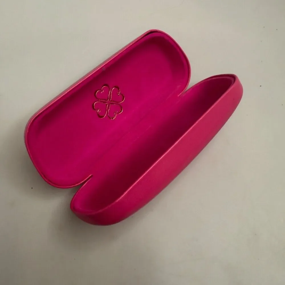 CANDIE'S Pink Sunglasses Eye Glasses Glass Hard Case Gold Lettering - EUC-